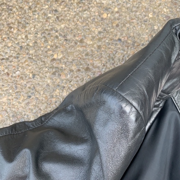 Vintage long leather belted jacket, Size 16 - Picture 8 of 13